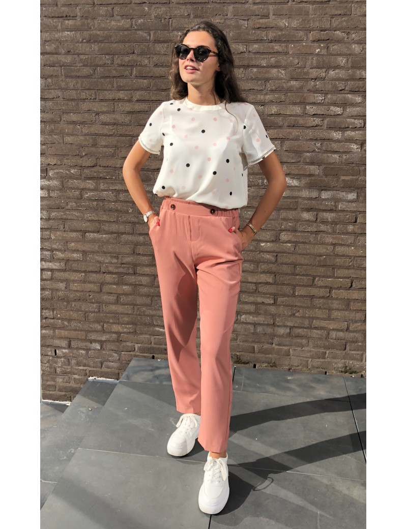 Pantalon cigarette TIMON rose