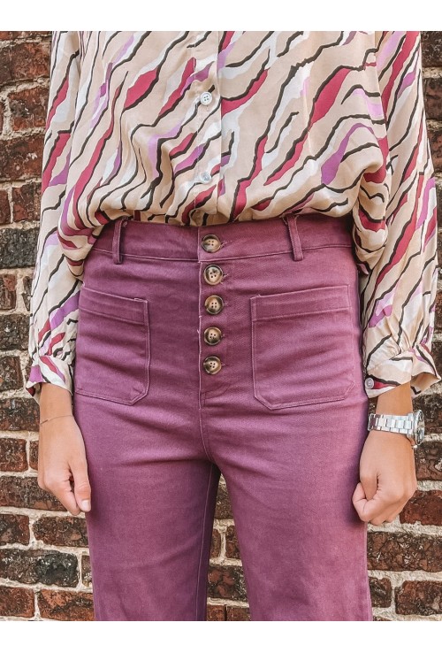 Pantalon HUMPHREY VIOLET flare en coton