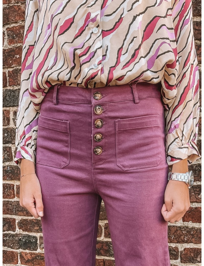 Pantalon HUMPHREY VIOLET flare en coton