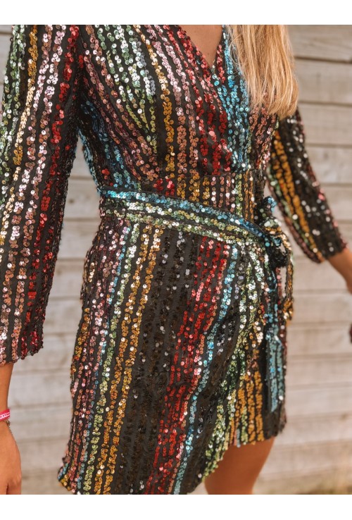 Petite robe TARA à sequins multicolores