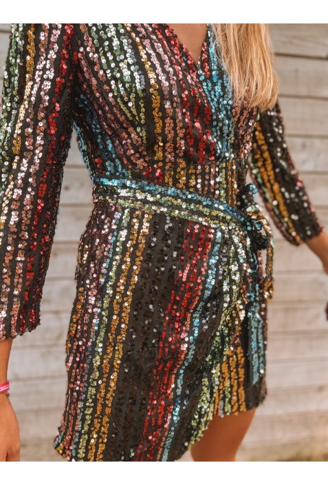 Petite robe TARA à sequins multicolores