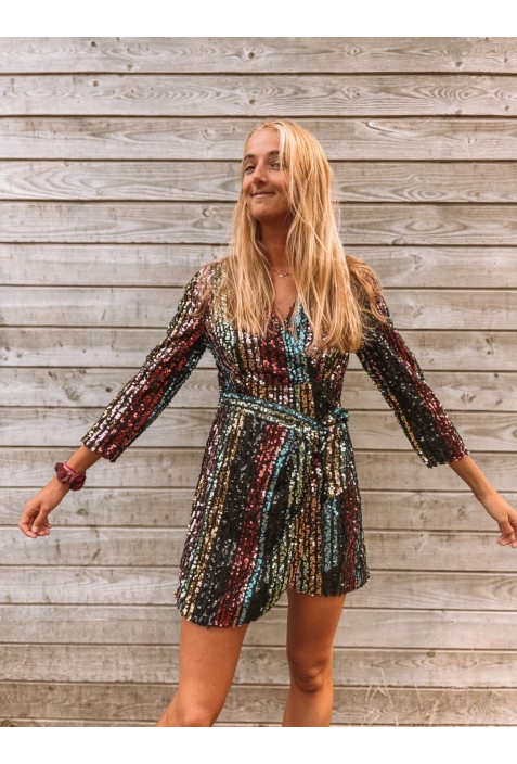 Petite robe TARA à sequins multicolores