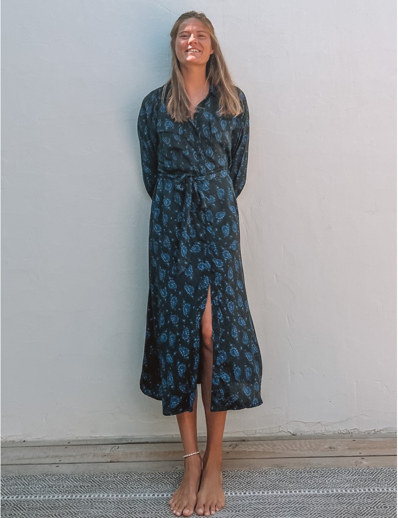 Robe longue GEORGIA BLEUE