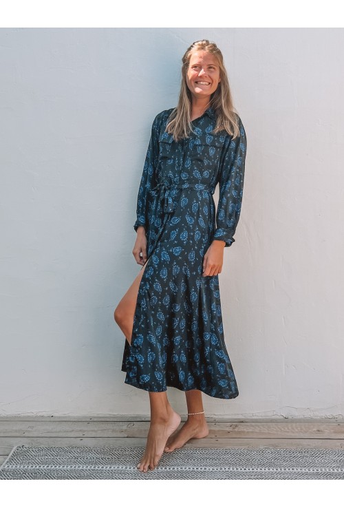 Robe longue GEORGIA BLEUE