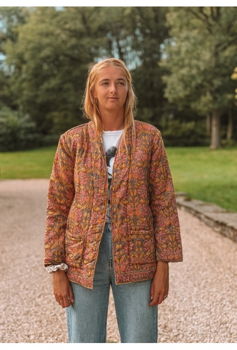 Veste matelassée ANNA ROSE à fleurs jaunes