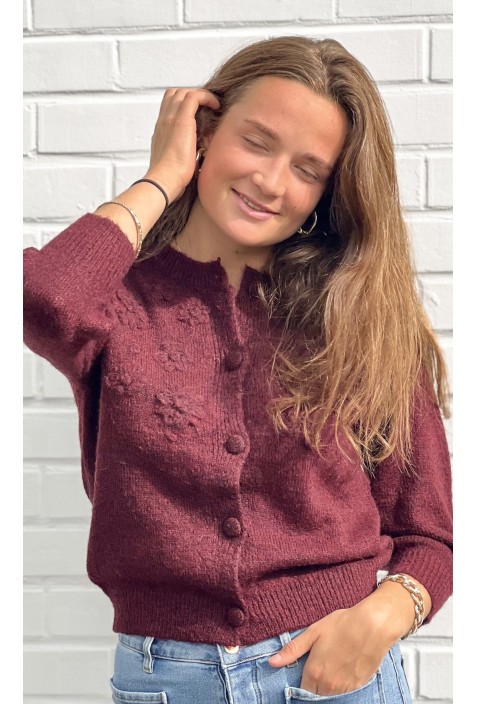 Cardigan SCARLET bordeaux