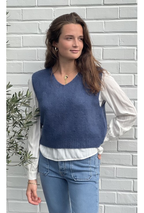 Pull sans manche CLEMENT BLEU