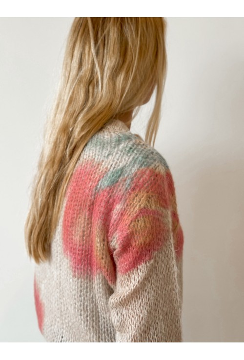 Pull CEZANNE  beige, rose et bleu ciel