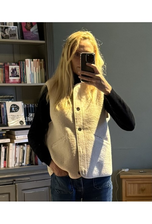 Gilet sans manche en teddy  OURSON ECRU